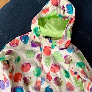 Girls north face rain sea shell rain jacket